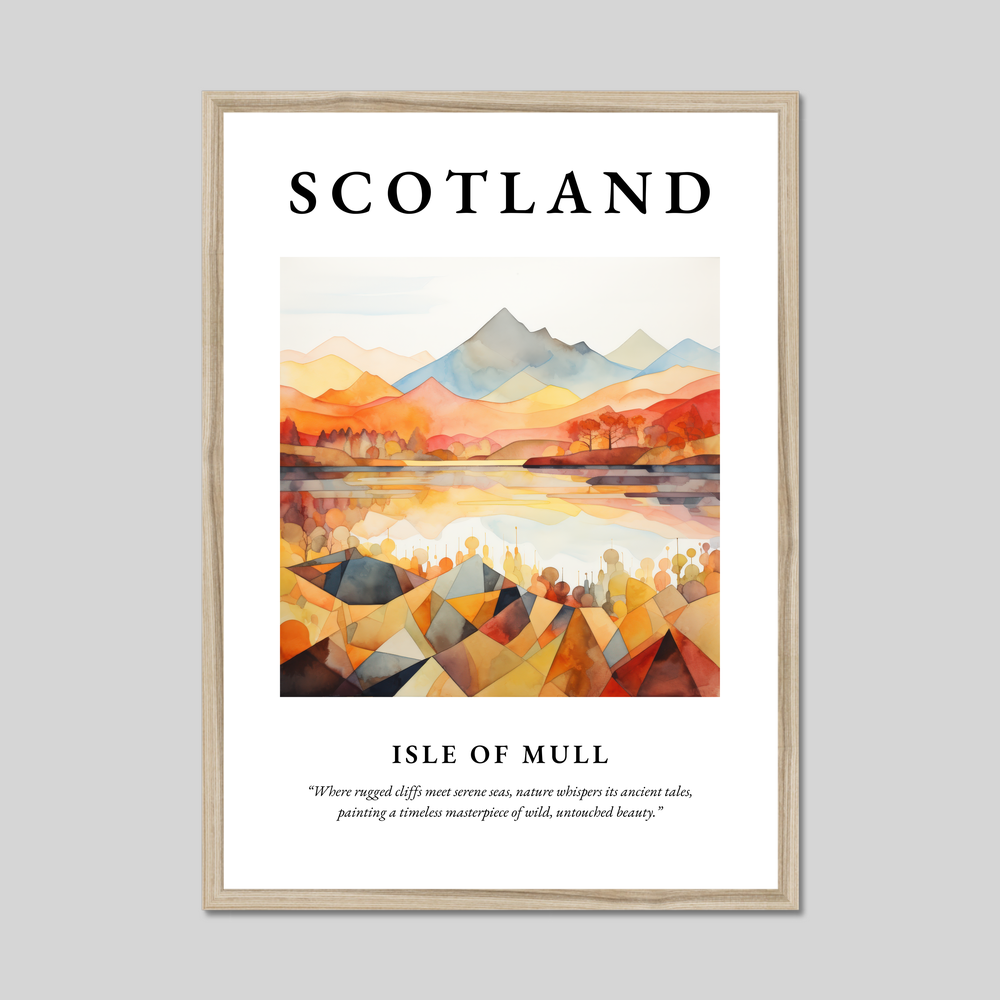 Poster in a natural frame with the word Scotland