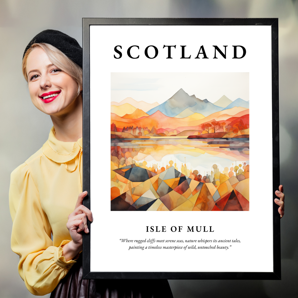 Person holding a poster of Isle of Mull