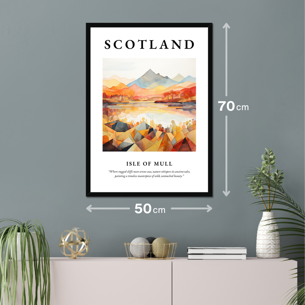 Poster of Isle of Mull hanging on a wall