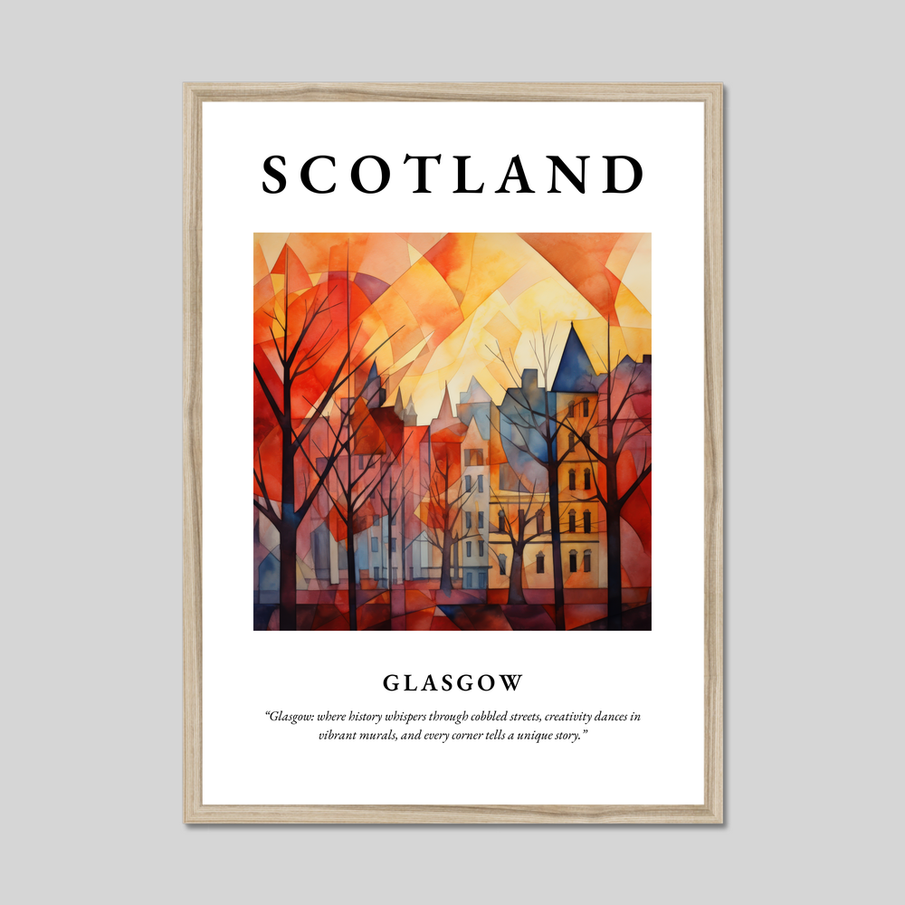 Poster in a natural frame with the word Scotland