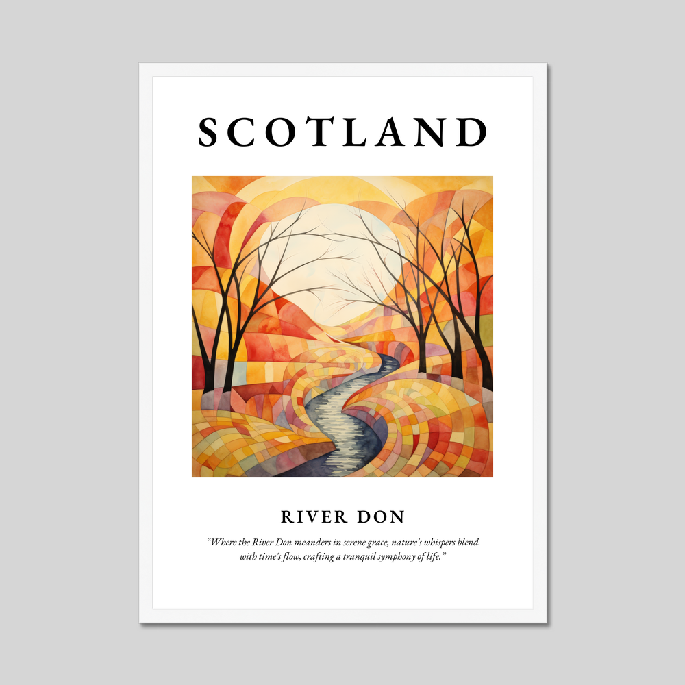 Poster in a white frame with the word Scotland