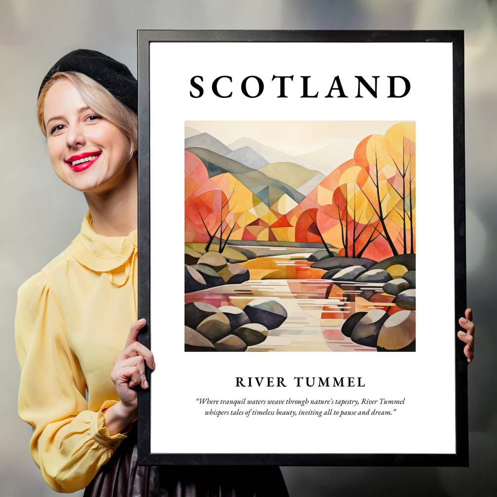 Person holding a poster of River Tummel