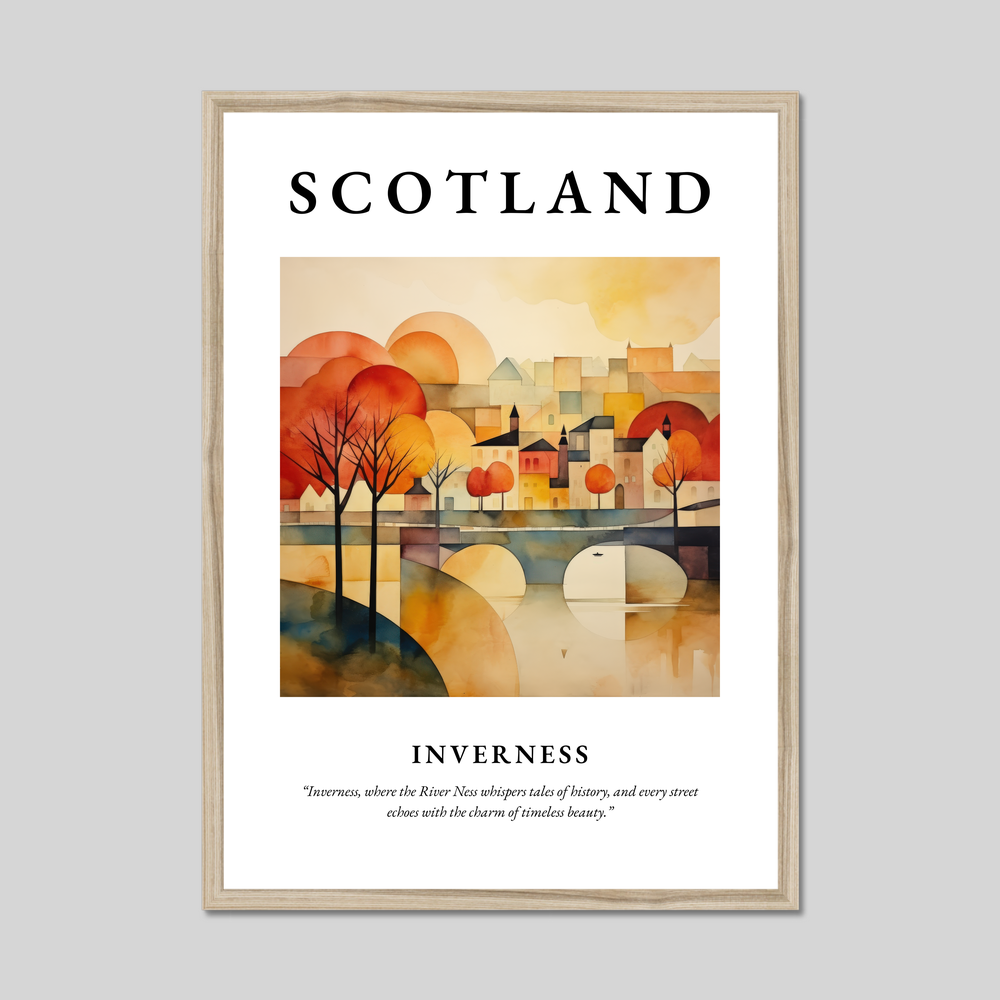 Poster in a natural frame with the word Scotland