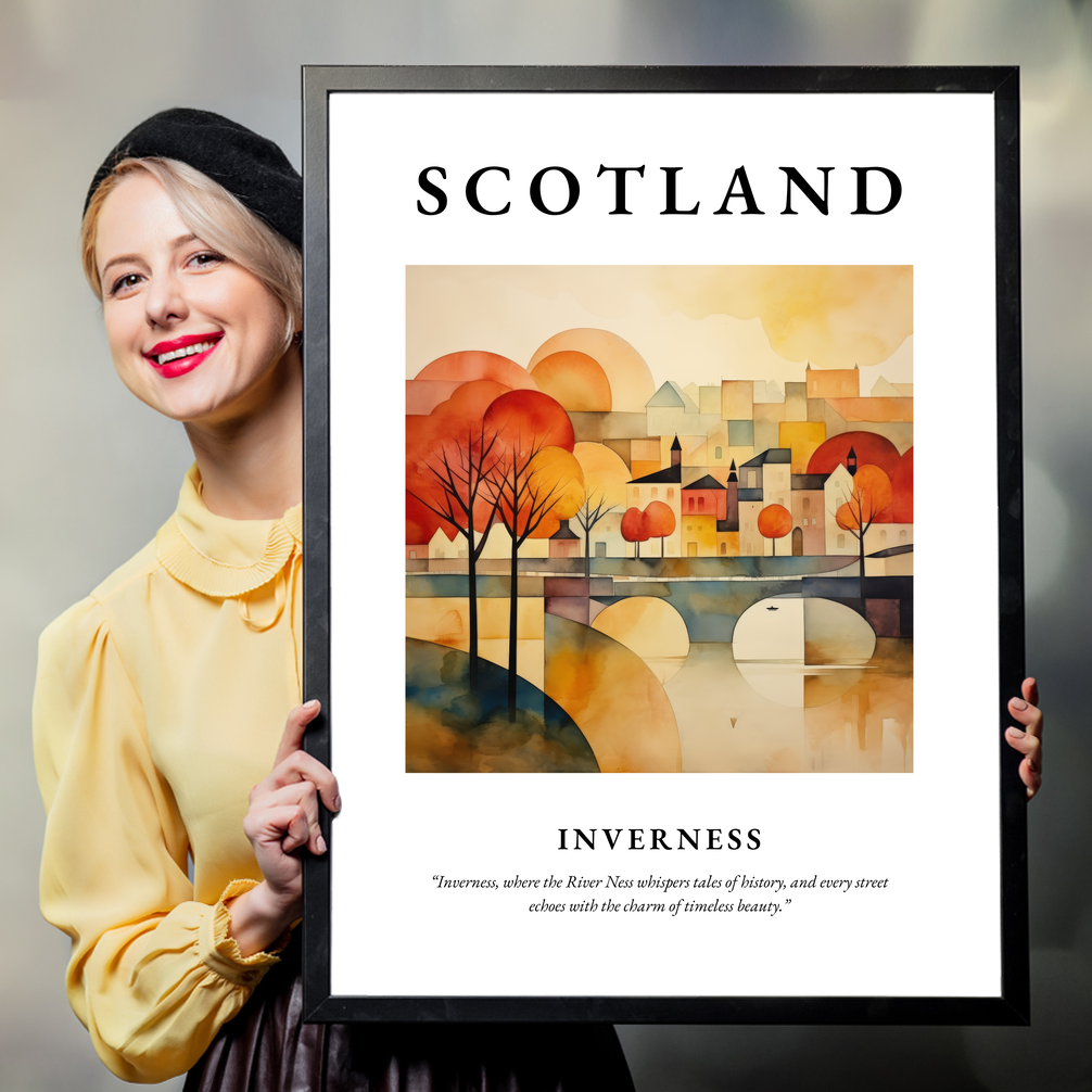 Person holding a poster of Inverness