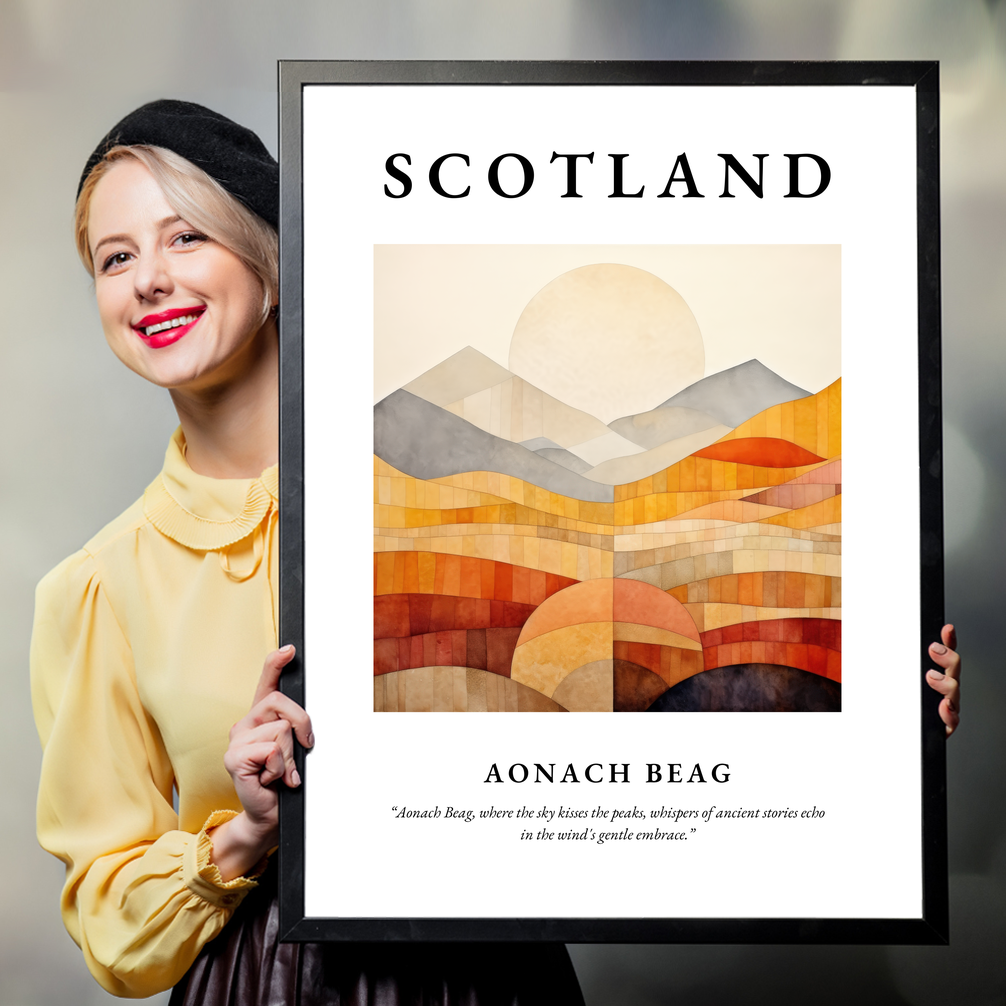 Person holding a poster of Aonach Beag