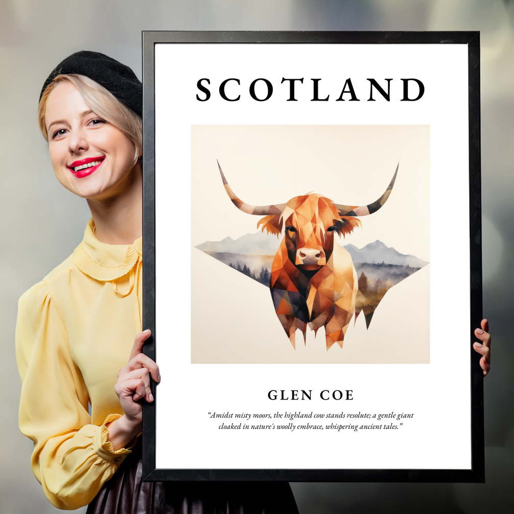 Person holding a poster of Glen Coe