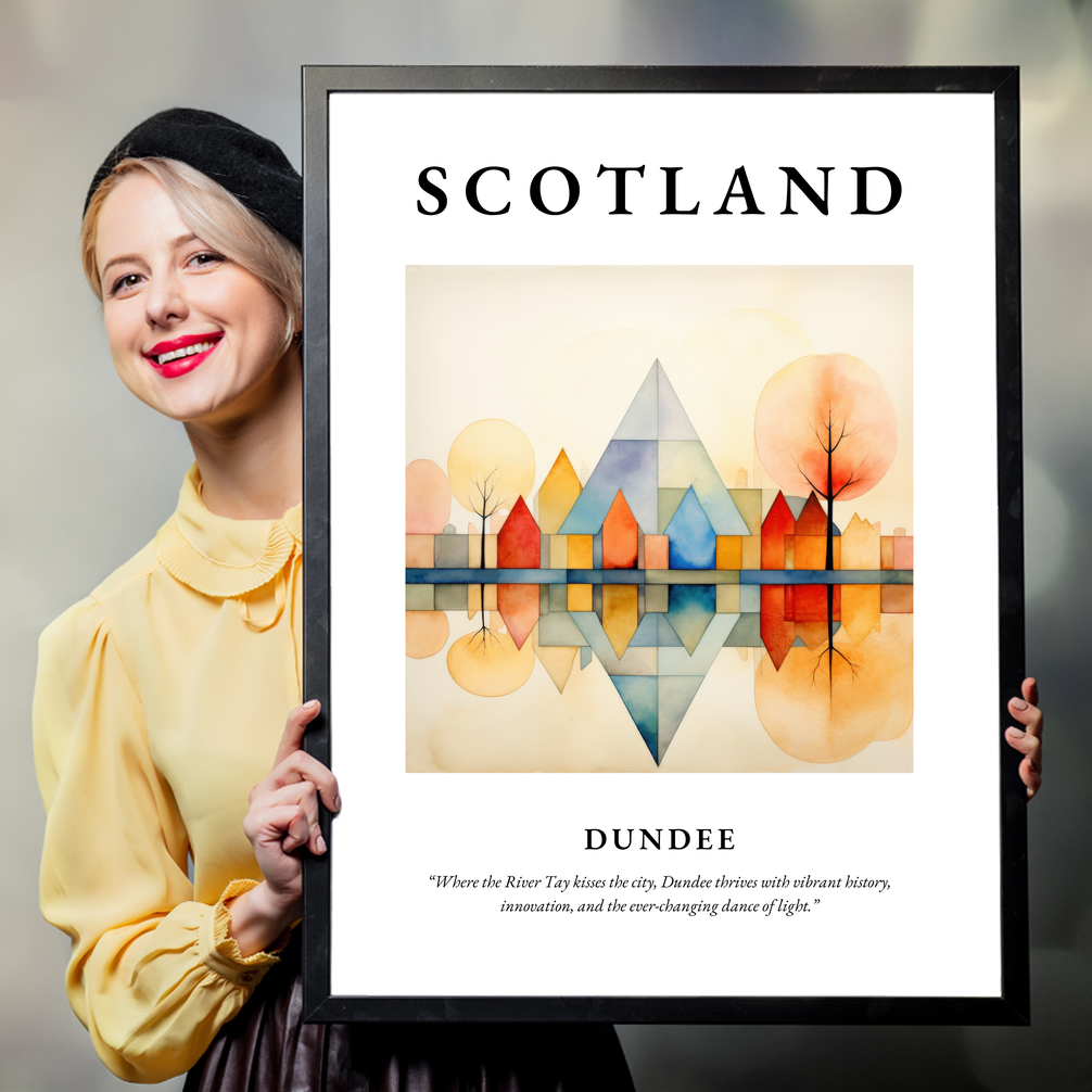 Person holding a poster of Dundee