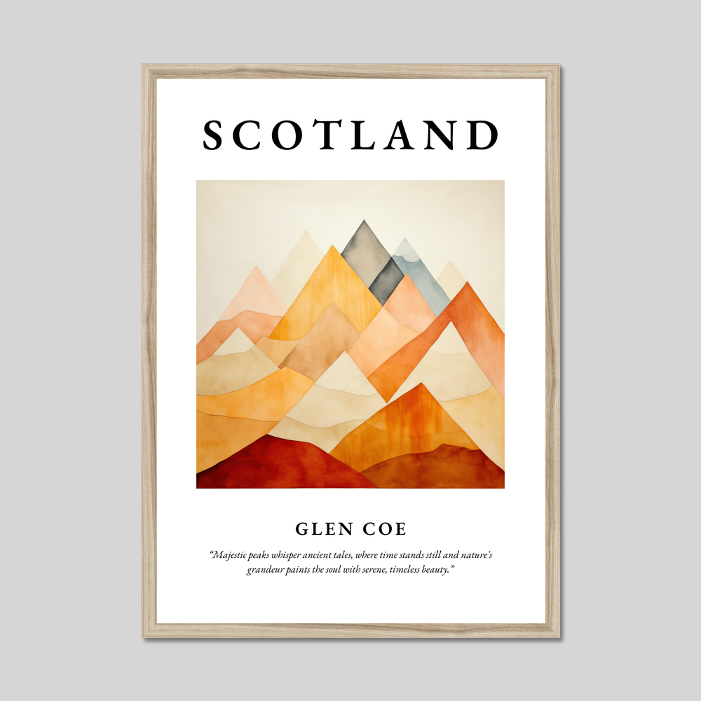 Poster in a natural frame with the word Scotland