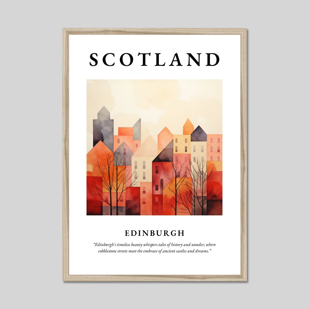 Poster in a natural frame with the word Scotland