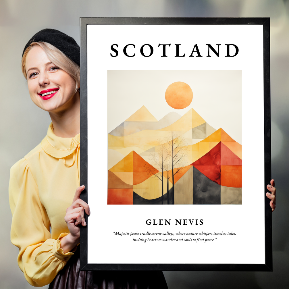 Person holding a poster of Glen Nevis