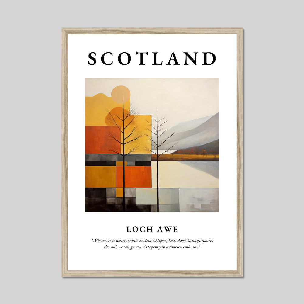 Poster in a natural frame with the word Scotland