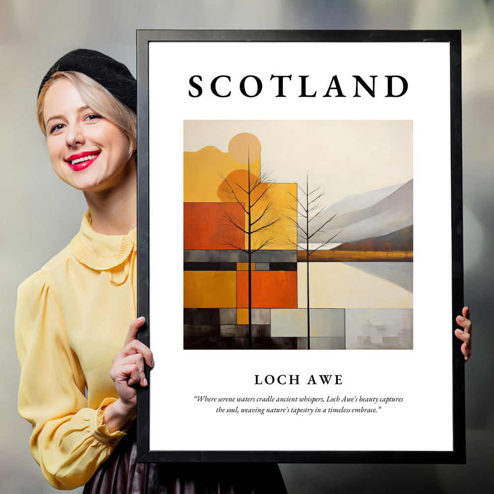 Person holding a poster of Loch Awe