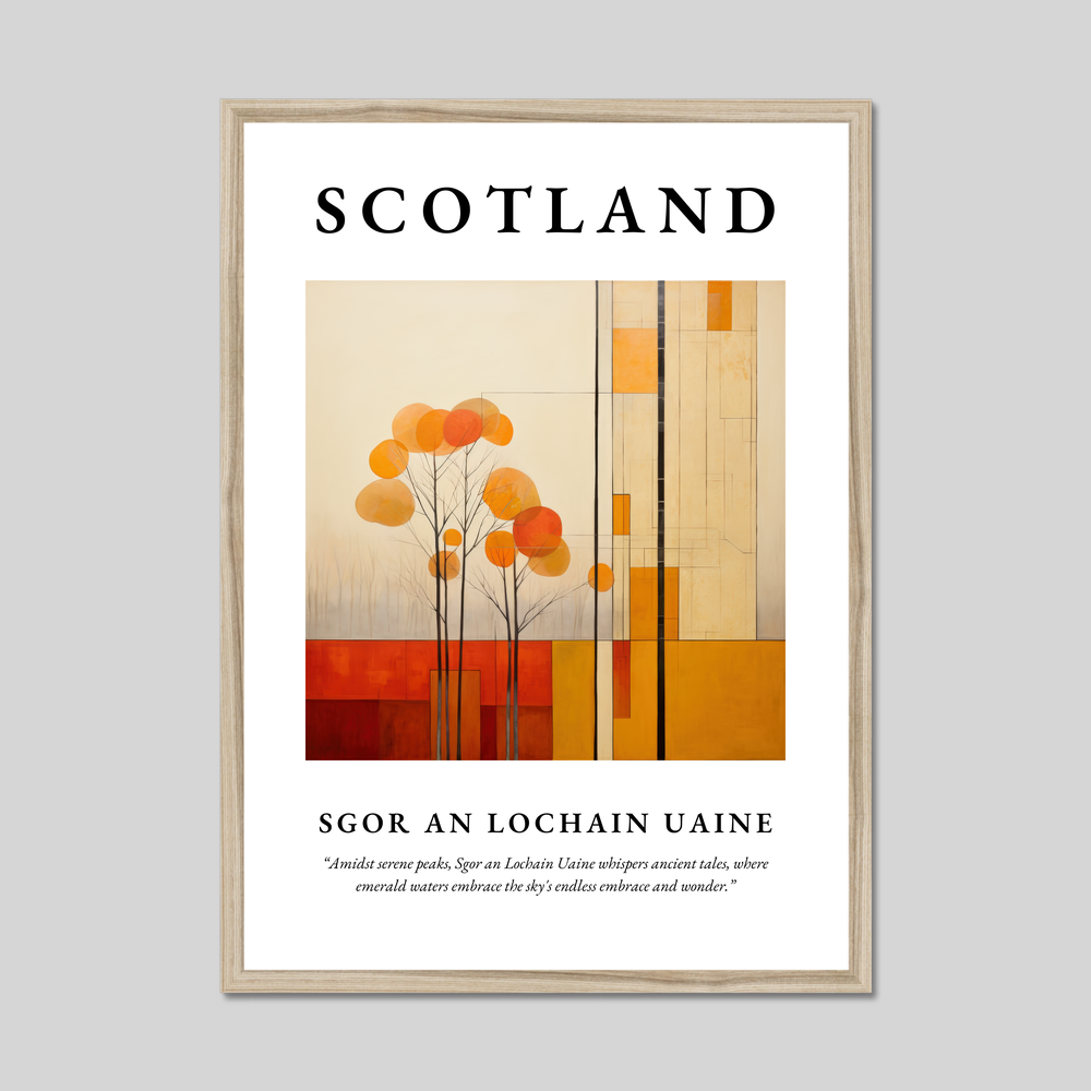 Poster in a natural frame with the word Scotland