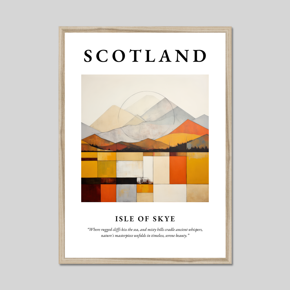 Poster in a natural frame with the word Scotland