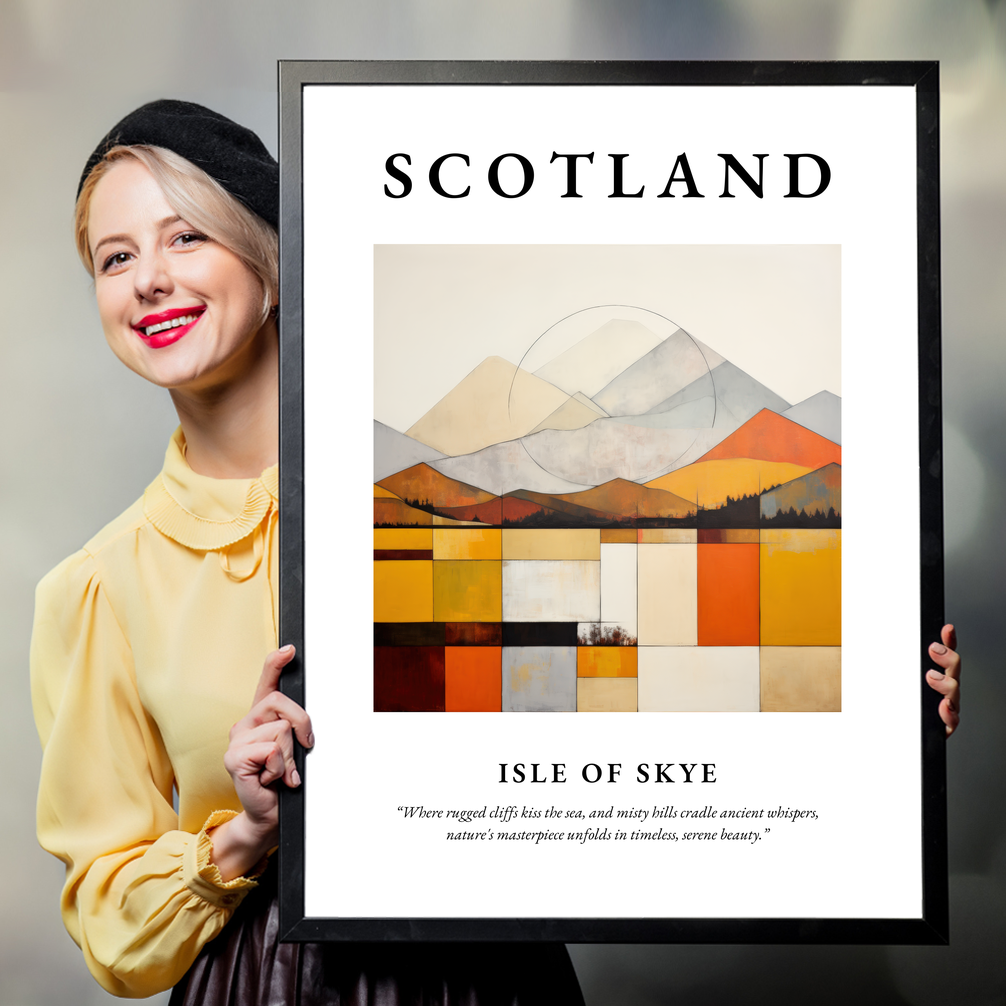 Person holding a poster of Isle of Skye