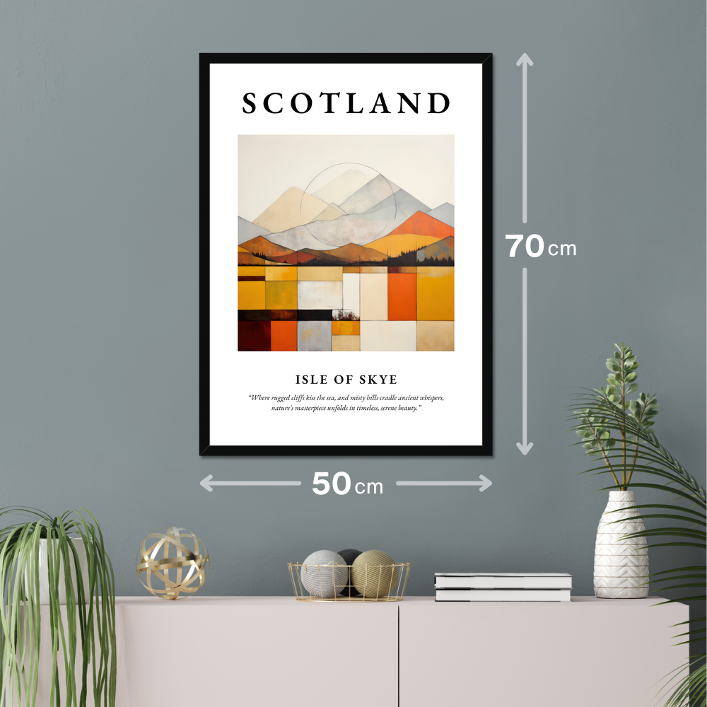 Poster of Isle of Skye hanging on a wall