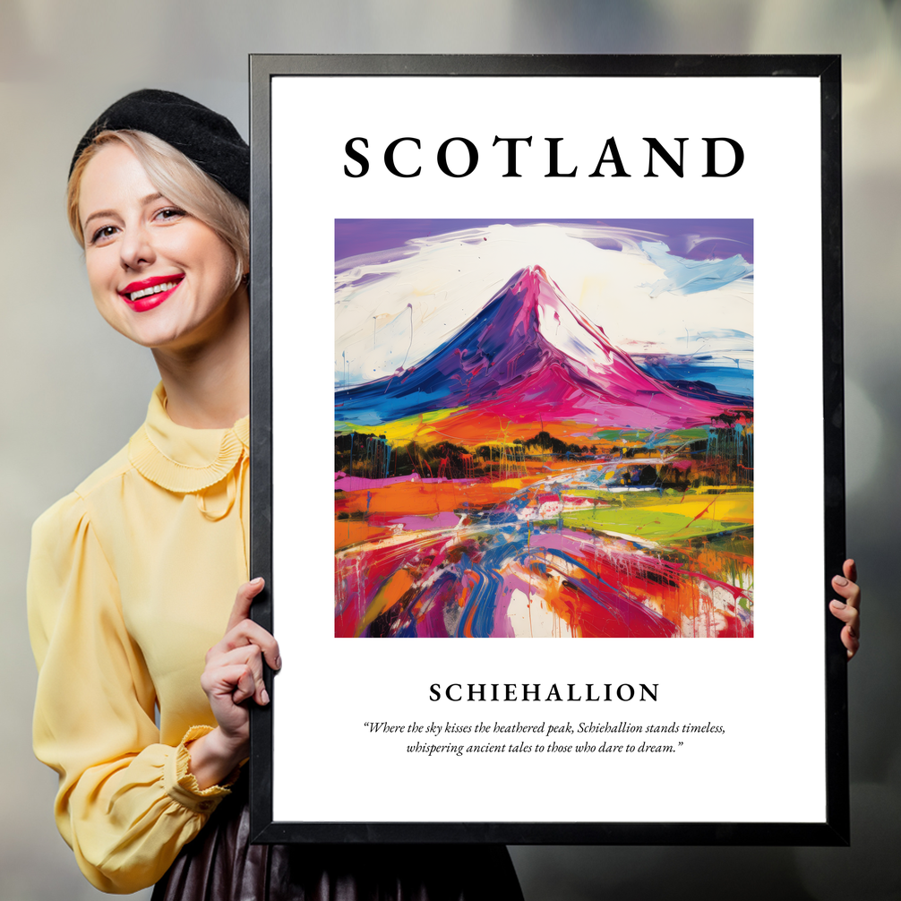 Person holding a poster of Schiehallion