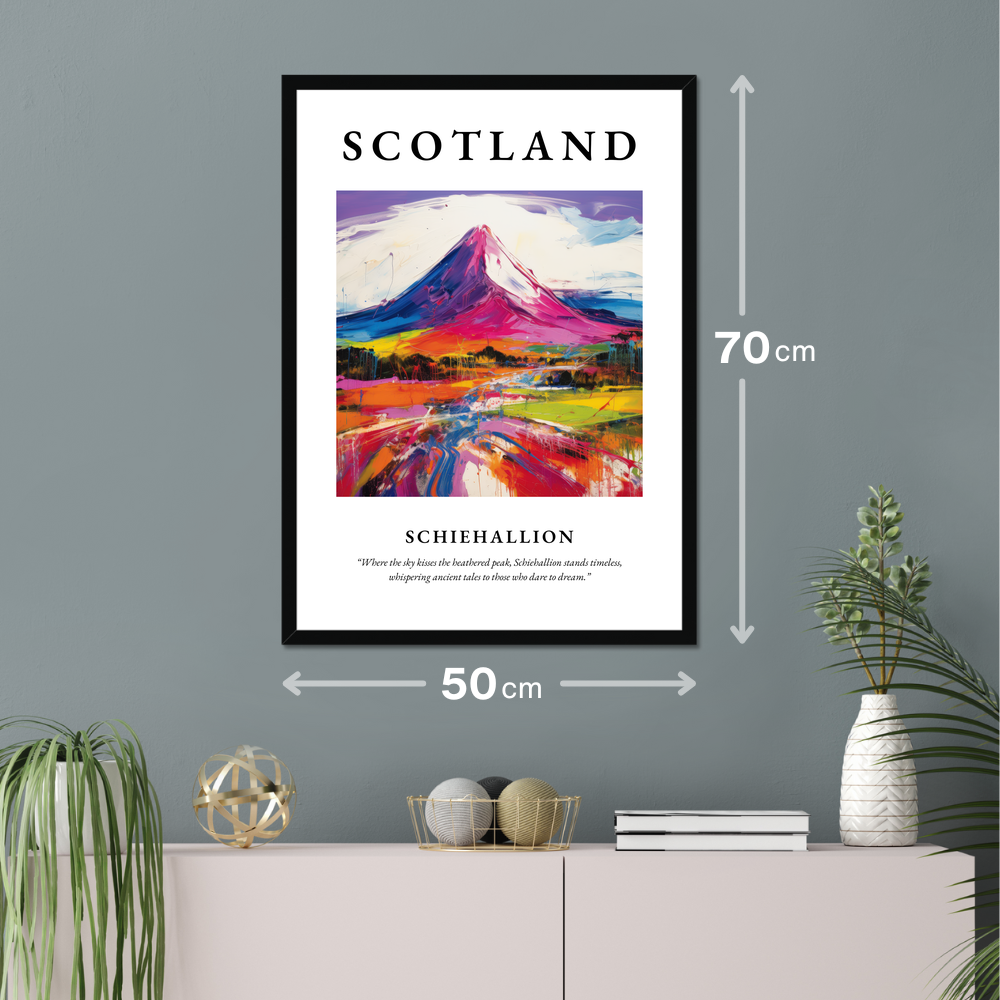 Poster of Schiehallion hanging on a wall