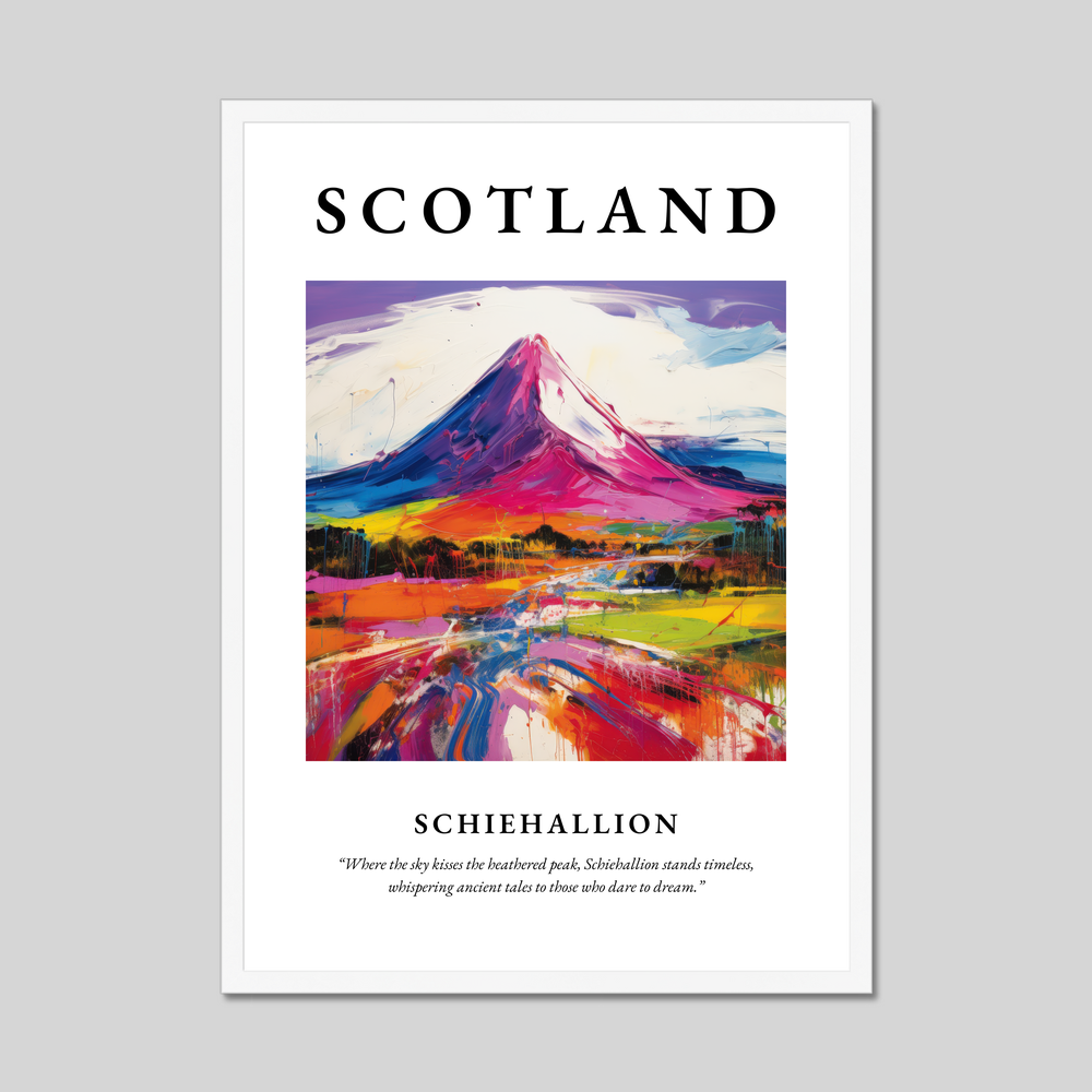 Poster in a white frame with the word Scotland