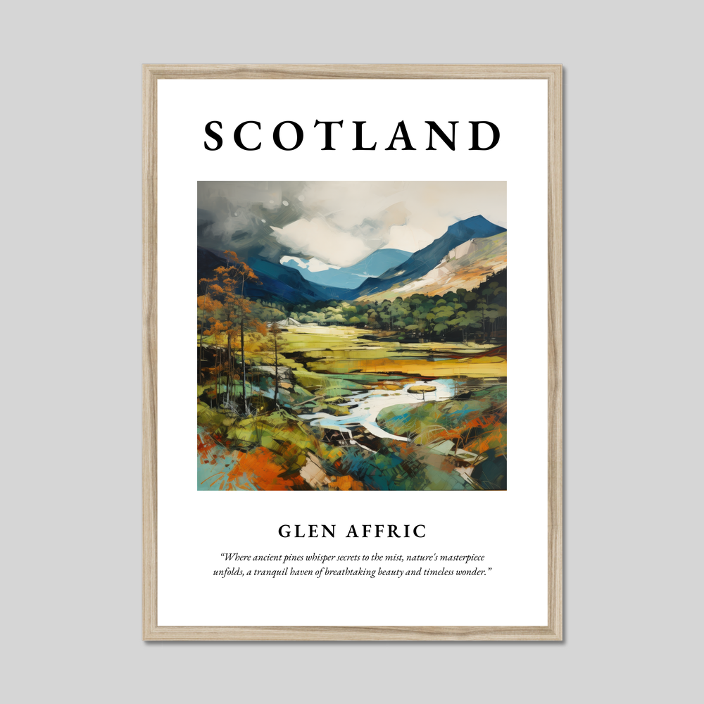 Poster in a natural frame with the word Scotland