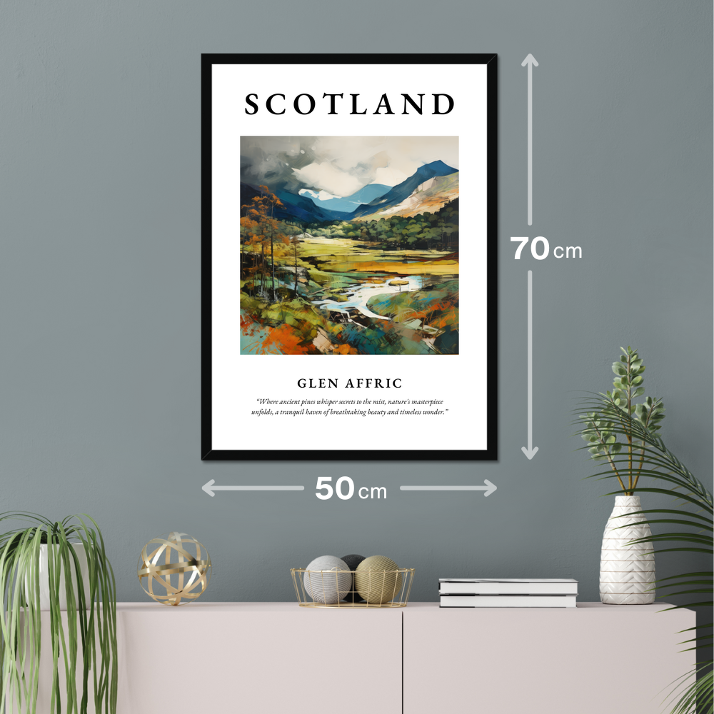 Poster of Glen Affric hanging on a wall