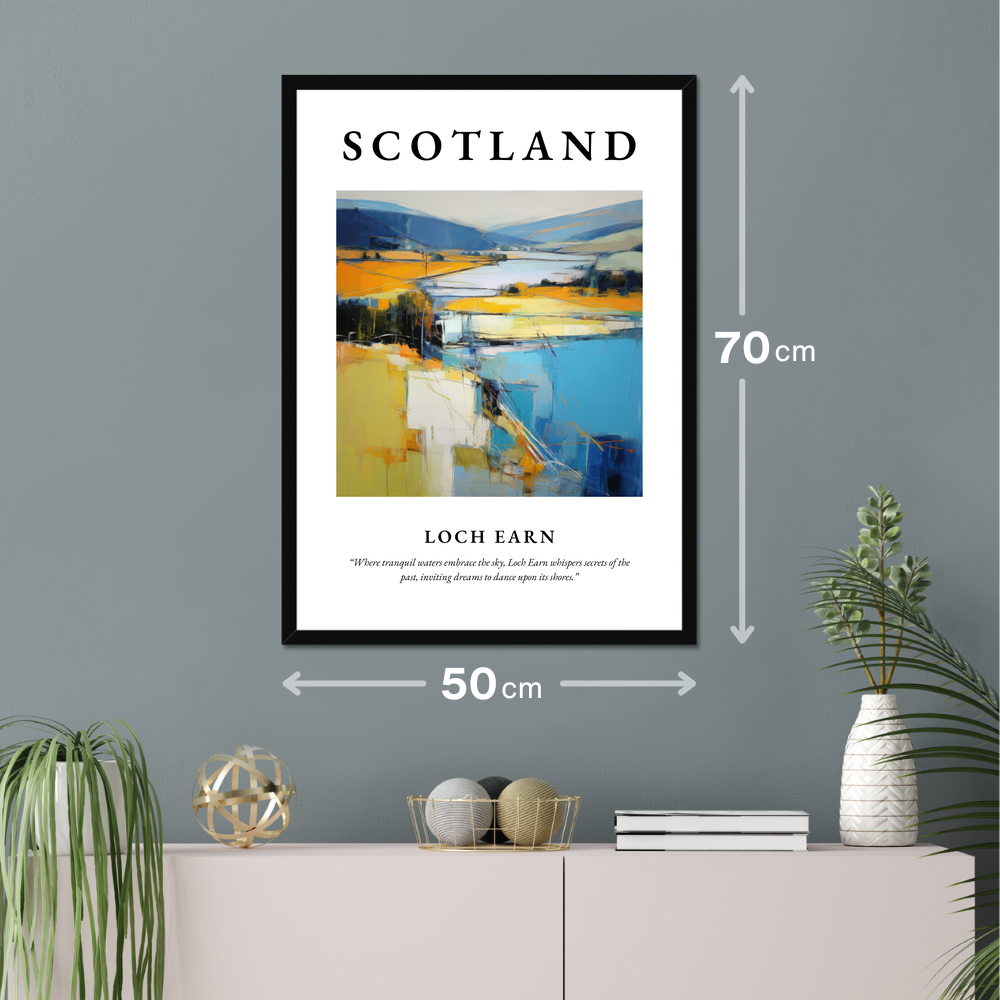 Poster of Loch Earn hanging on a wall