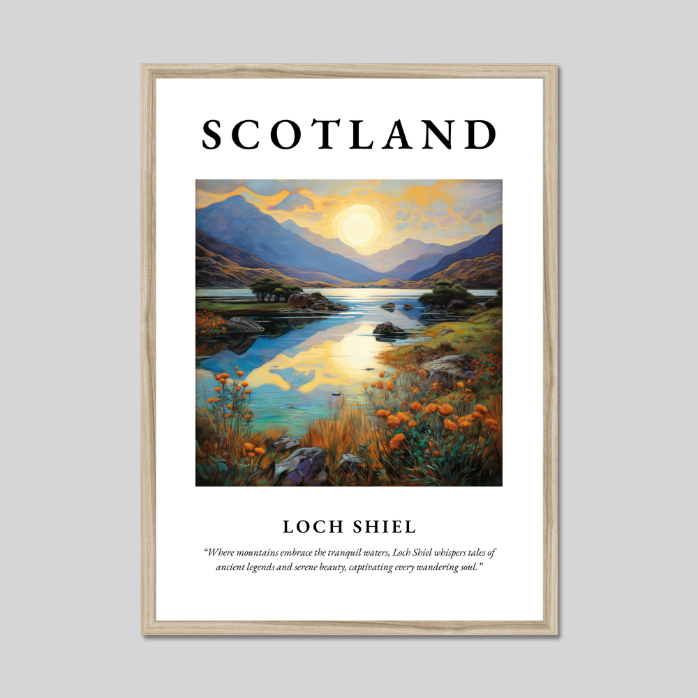 Poster in a natural frame with the word Scotland