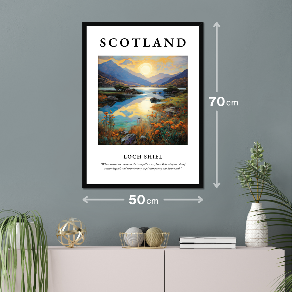 Poster of Loch Shiel hanging on a wall