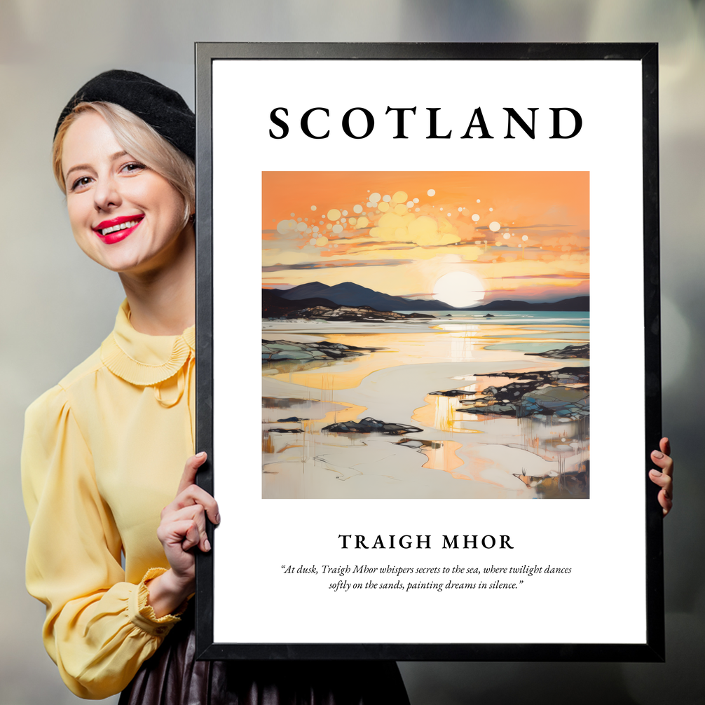 Person holding a poster of Traigh Mhor