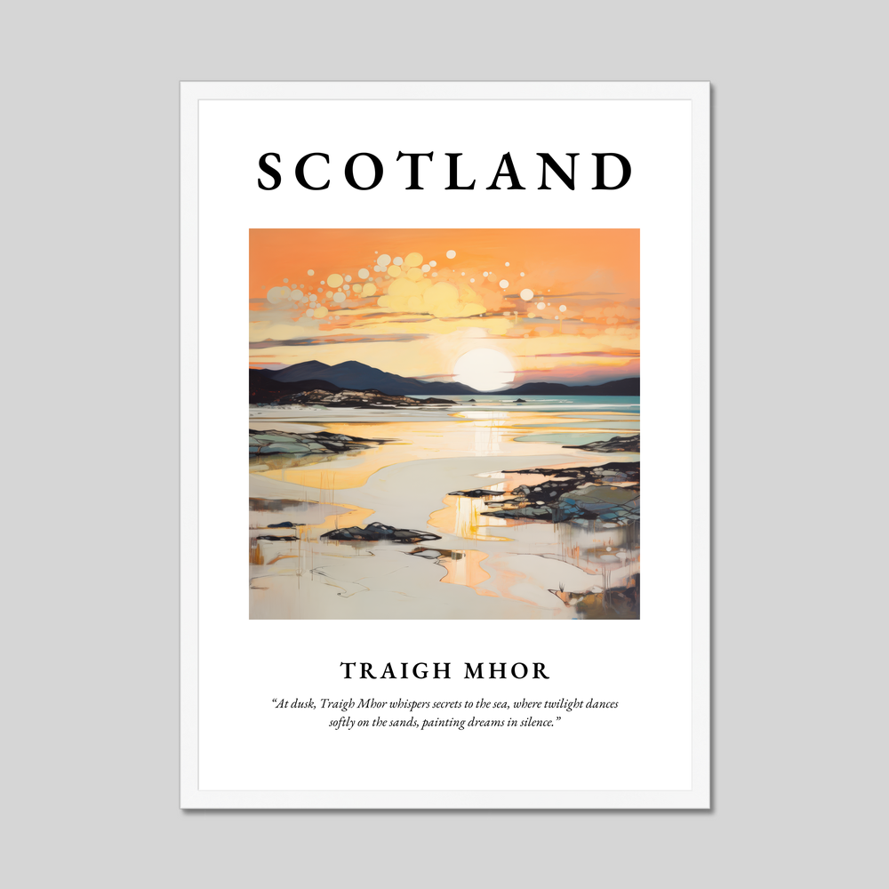 Poster in a white frame with the word Scotland