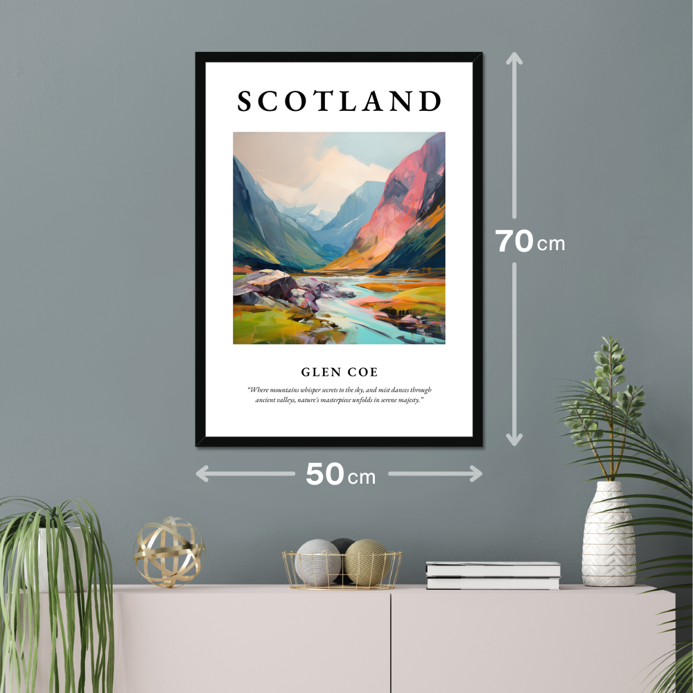 Poster of Glen Coe hanging on a wall