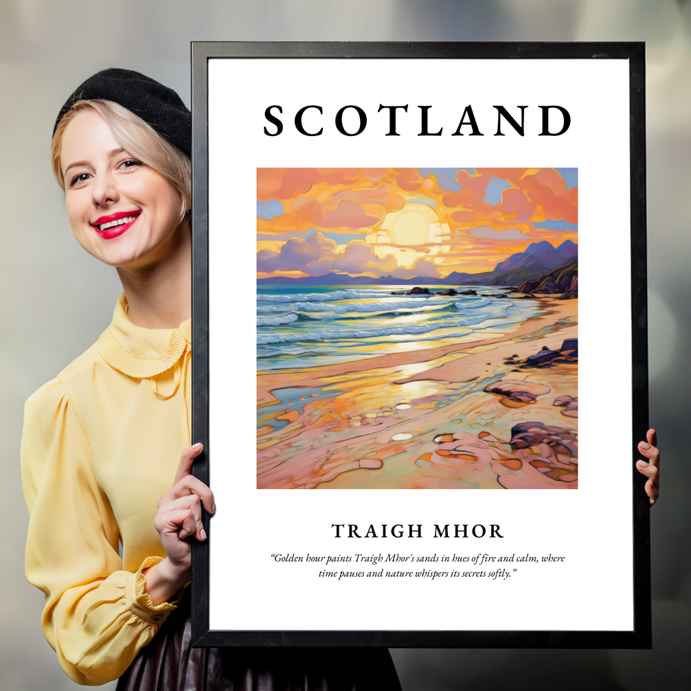 Person holding a poster of Traigh Mhor