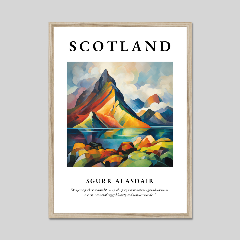 Poster in a natural frame with the word Scotland