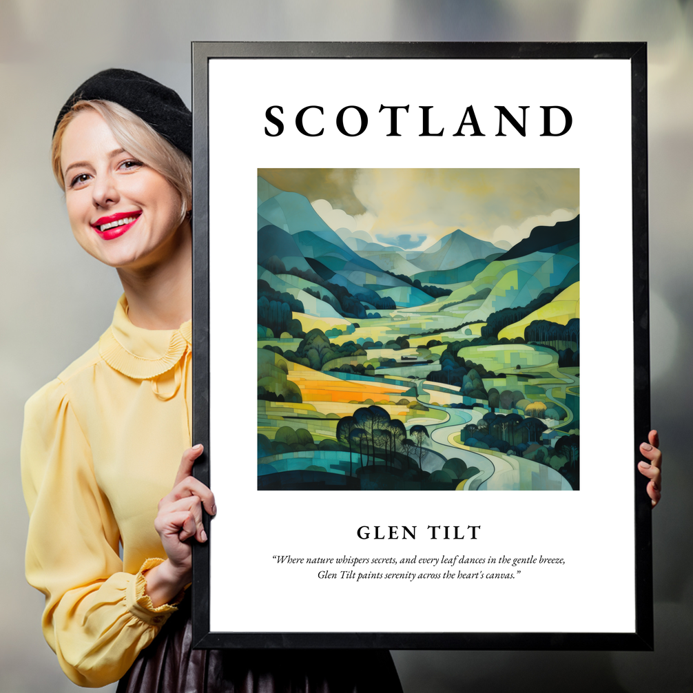 Person holding a poster of Glen Tilt