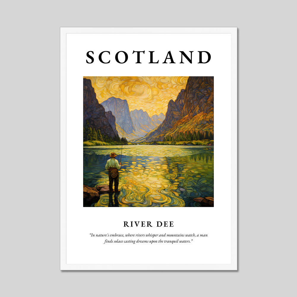 Poster in a white frame with the word Scotland