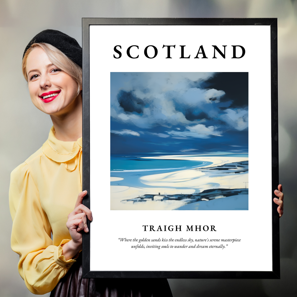 Person holding a poster of Traigh Mhor