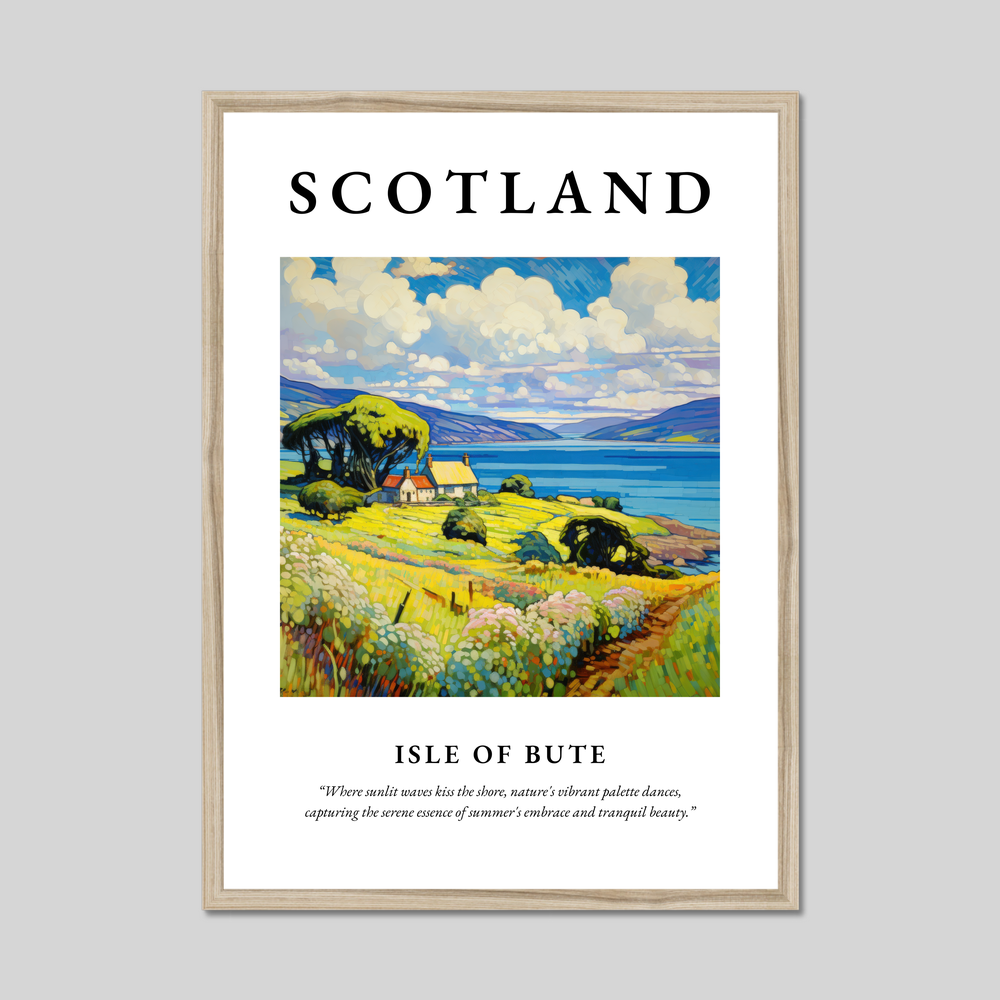 Poster in a natural frame with the word Scotland