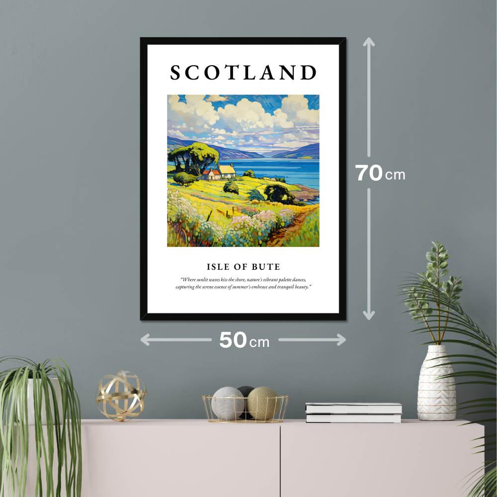 Poster of Isle of Bute hanging on a wall