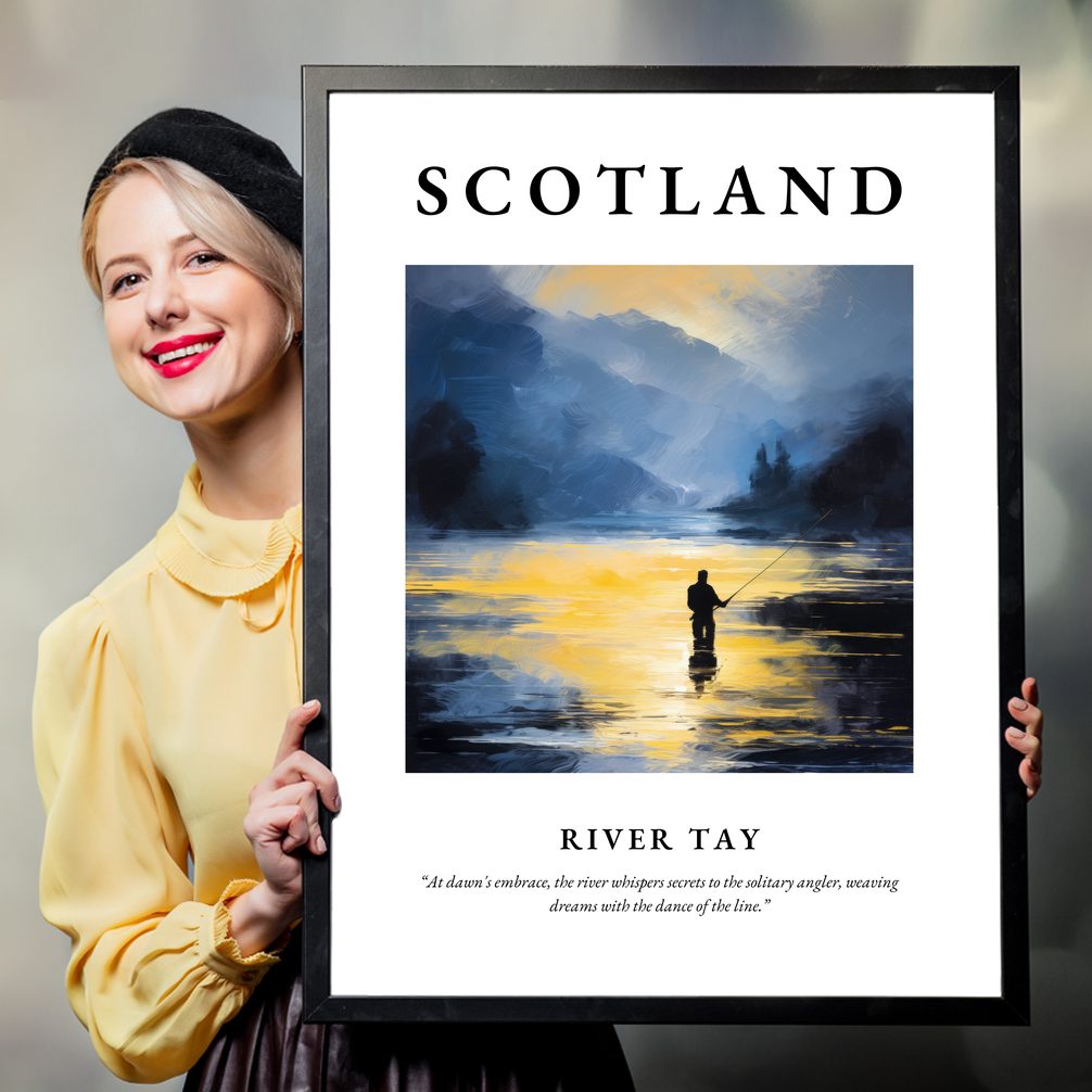 Person holding a poster of River Tay