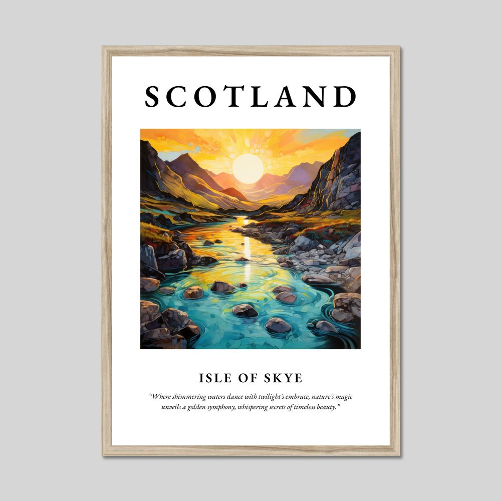 Poster in a natural frame with the word Scotland