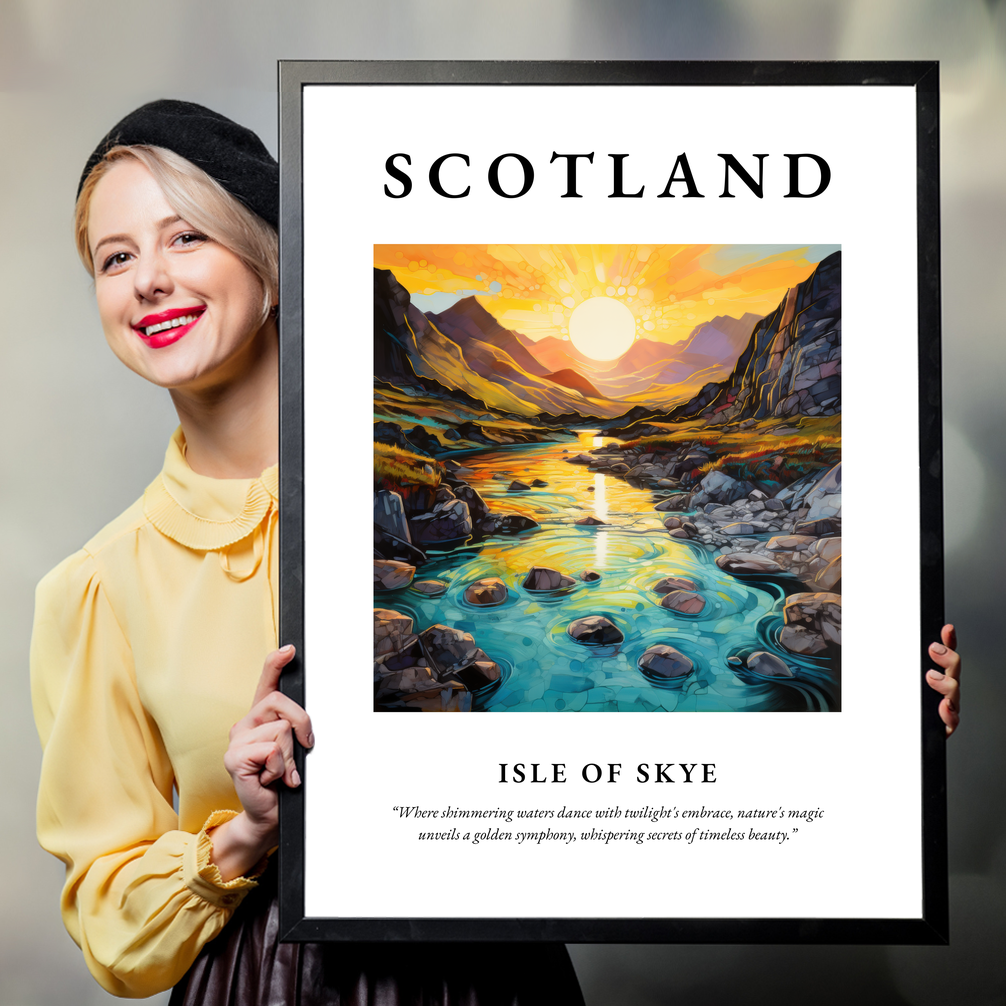 Person holding a poster of Isle of Skye