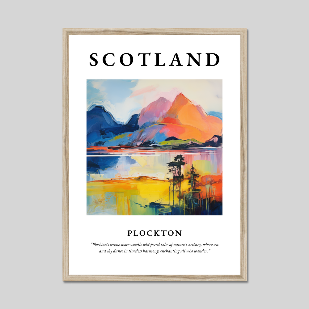 Poster in a natural frame with the word Scotland