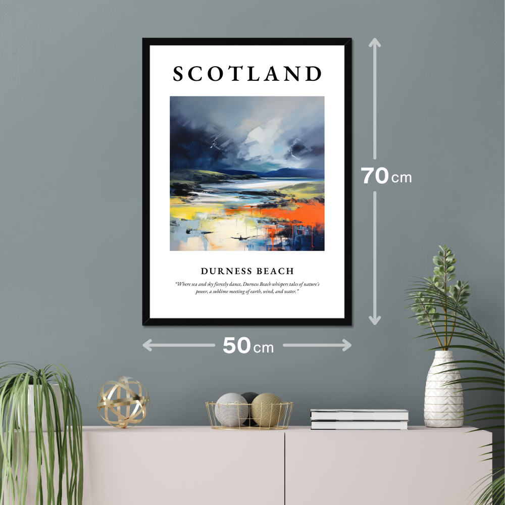 Poster of Durness Beach hanging on a wall