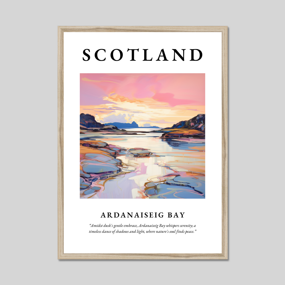 Poster in a natural frame with the word Scotland