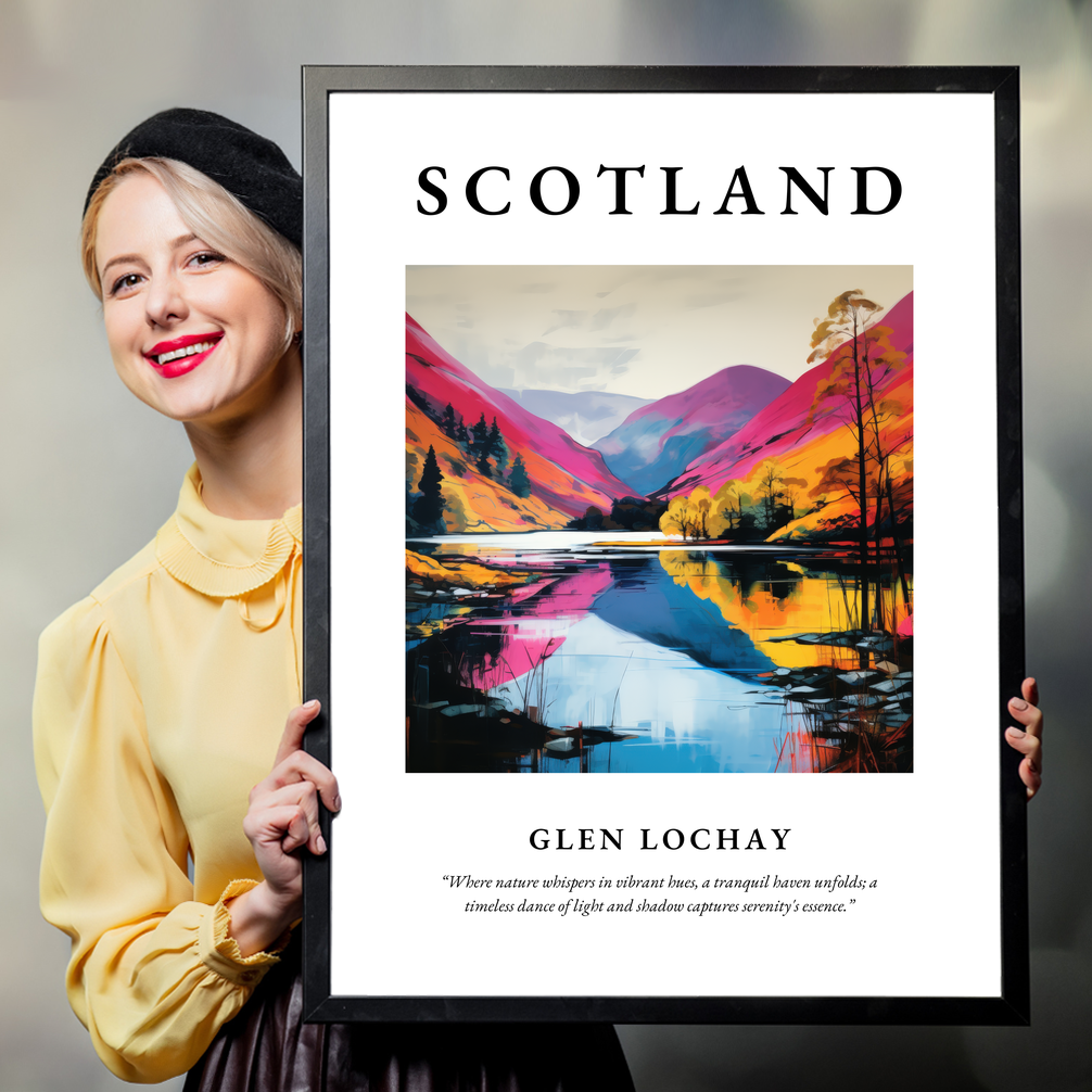 Person holding a poster of Glen Lochay