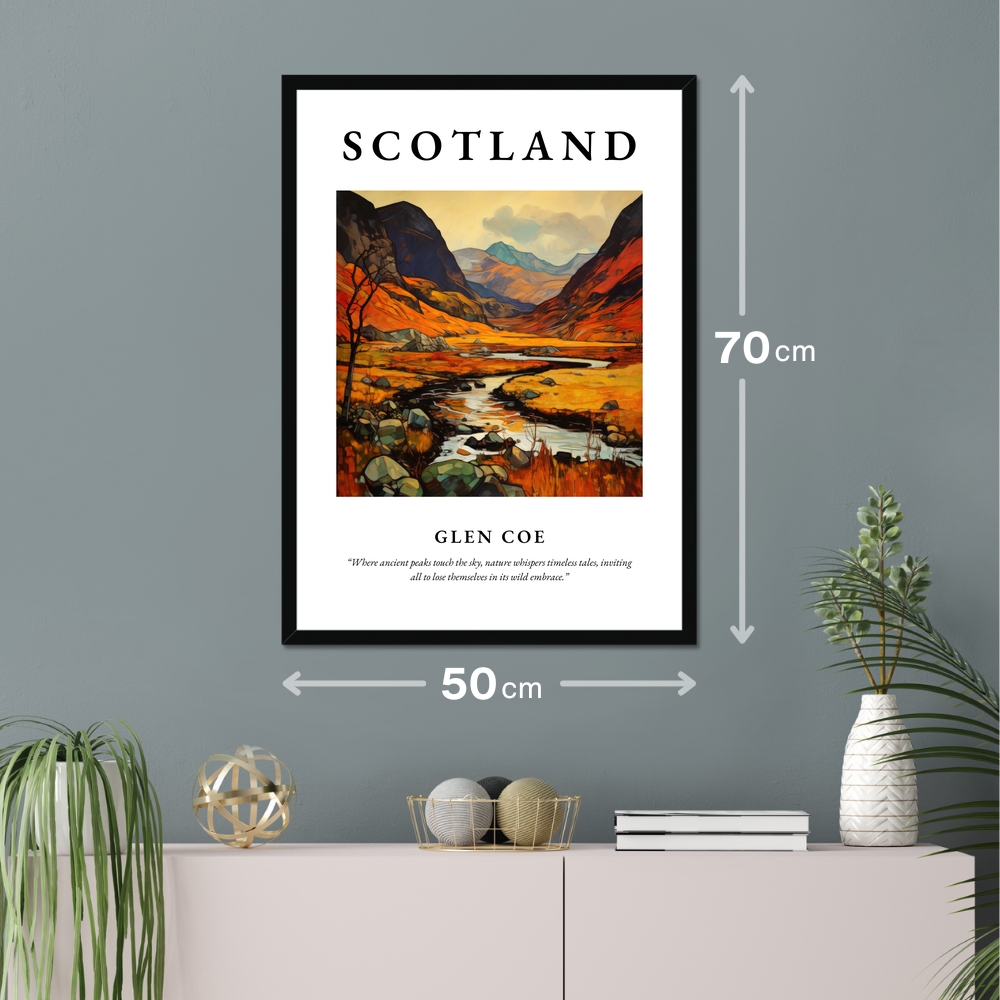 Poster of Glen Coe hanging on a wall