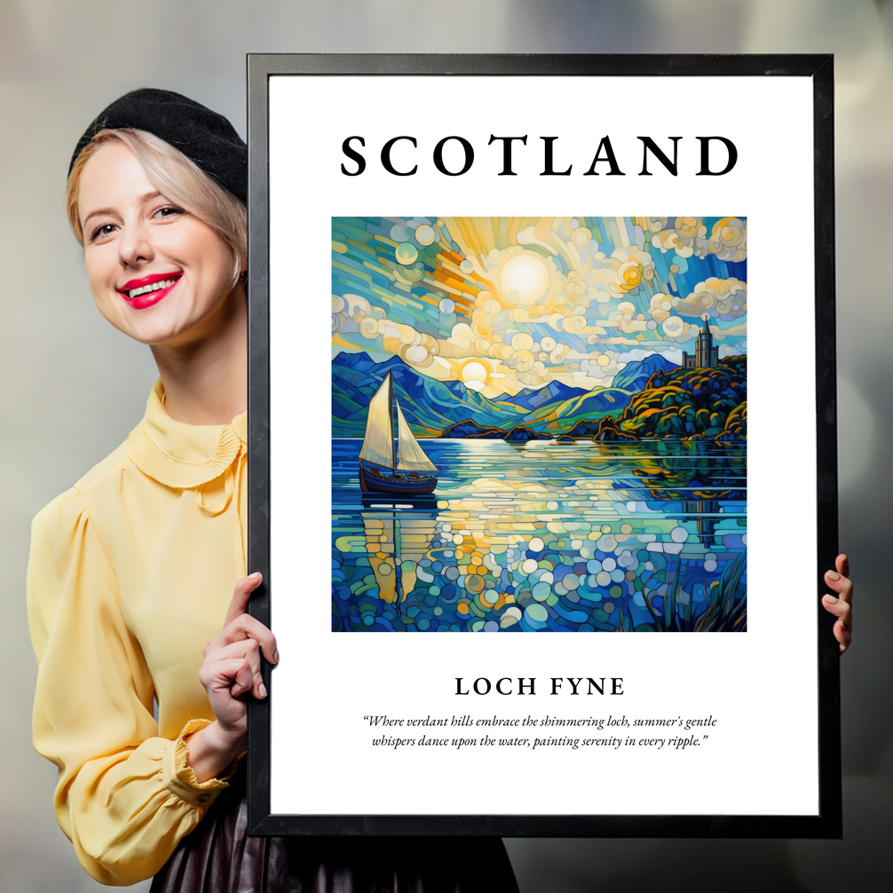 Person holding a poster of Loch Fyne