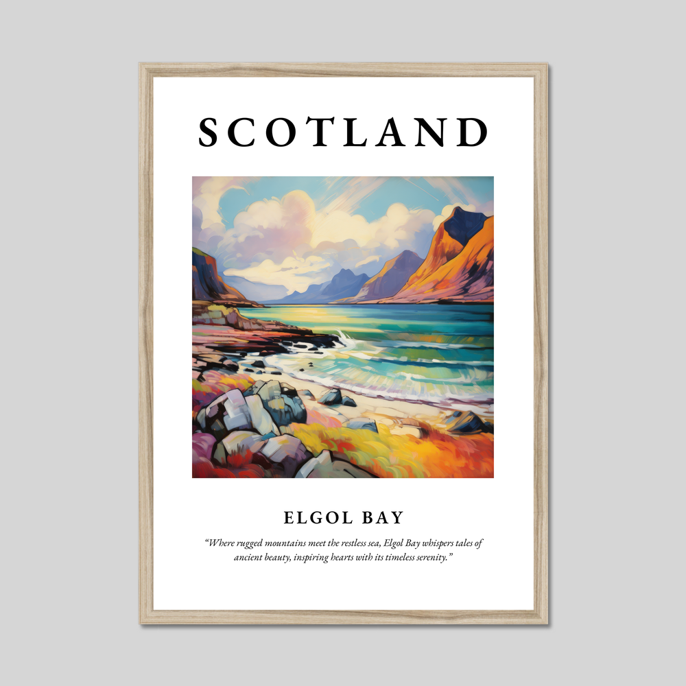 Poster in a natural frame with the word Scotland