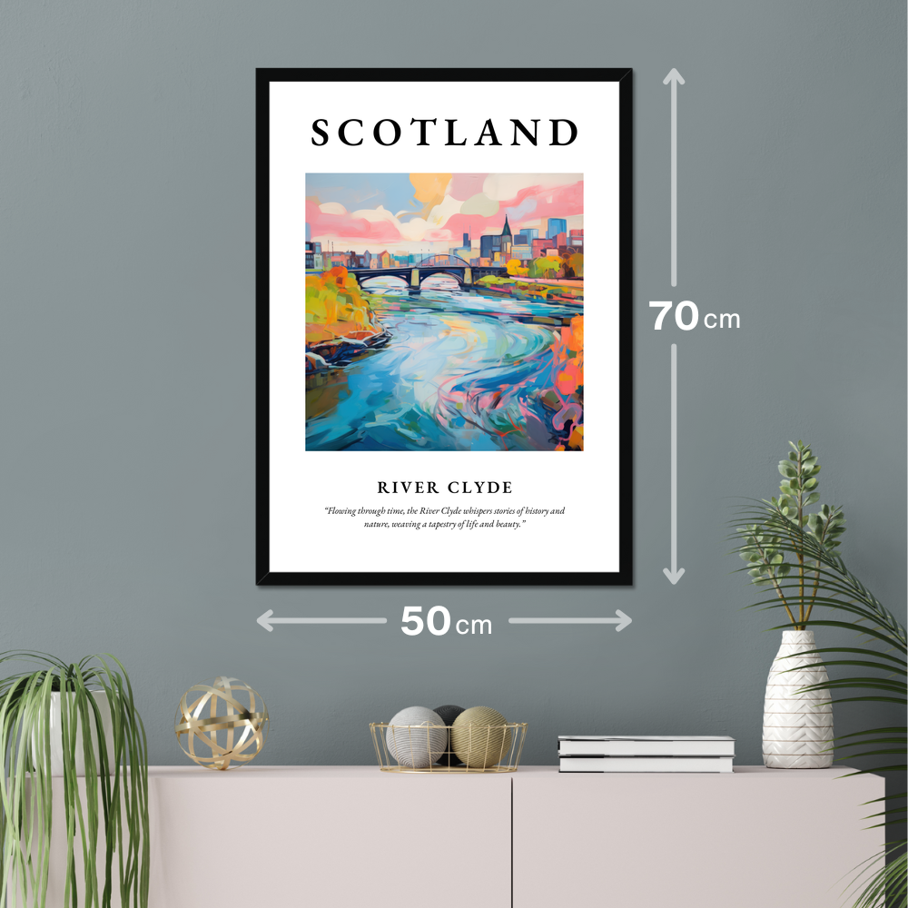 Poster of River Clyde hanging on a wall