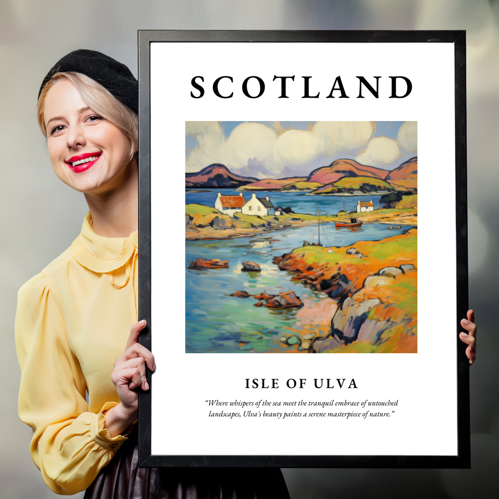 Person holding a poster of Isle of Ulva